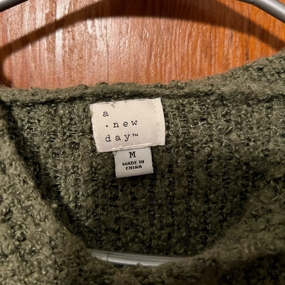a new day Women's Forest Green Cowl Neck Sweater - Picture 2 of 5